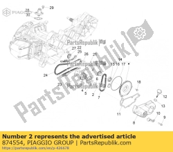 Aprilia 874554, Vis avec bride m6x14, OEM: Aprilia 874554