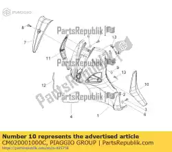 deflector links van Piaggio Group, met onderdeel nummer CM020001000C, bestel je hier online: