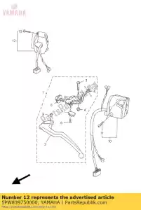 yamaha 5PW839750000 schakelaar, handvat 2 - Onderkant