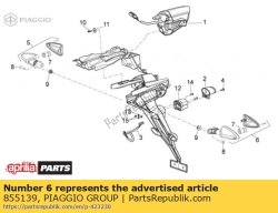 Aprilia 855139, Clignotant avant droit / arrière gauche., OEM: Aprilia 855139