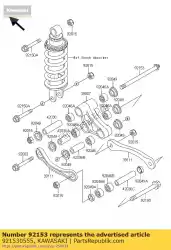 Here you can order the bolt,suspension arm from Kawasaki, with part number 921530555: