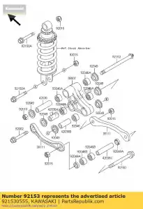 Kawasaki 921530555 bolt,suspension arm - Bottom side