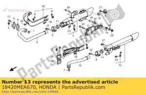 honda 18420MEA670 tubo, rr. ex. - Lado inferior