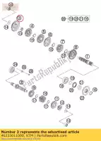 46233011000, KTM, idler gear 1.g. gasgas husqvarna ktm  sx sxs xc 65 2009 2010 2011 2012 2014 2015 2016 2017 2018 2019 2020 2021 2022, New