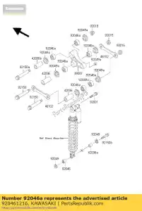 kawasaki 920461216 lager-naald, 22bm28 kx250-j2 - Onderkant