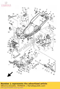 yamaha 5RU211102200 frame comp. - Lado inferior