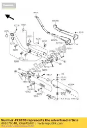 Qui puoi ordinare tubo di scarico-copertura, rr da Kawasaki , con numero parte 491070048: