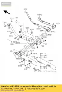 Kawasaki 491070048 cover-exhaust pipe,rr - Bottom side