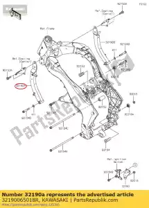 kawasaki 32190065018R wspornik silnika, lewa, przednia bl zr100 - Dół