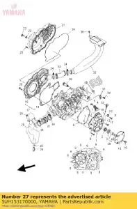 yamaha 5UH153170000 spacer, engine mount - Bottom side