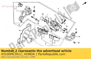 Honda 43100ML3911 pinza de montaje., rr. - Lado inferior