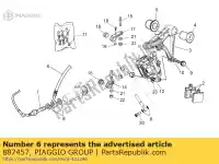 887457, Piaggio Group, Tubo de freno trenzado trasero moto-guzzi v 750 2012, Nuevo