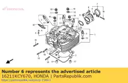 Here you can order the insulator, carburetor from Honda, with part number 16211KCY670: