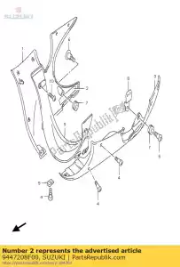 suzuki 9447208F00 schild, cwl., u.r - Onderkant