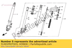 Honda 51401MCF003 lente, fr vork - Onderkant