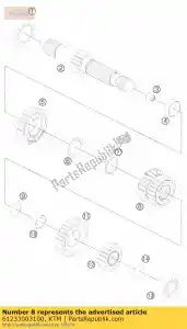 ktm 61233003100 engranaje deslizante 3./4.g - Lado inferior