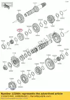 132601464, Kawasaki, engrenagem, entrada 2ª, 18t kawasaki klr  c kl650 a klr650 klr650c 650 , Novo