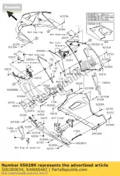 motorkap, inner, fr, rh van Kawasaki, met onderdeel nummer 550280034, bestel je hier online: