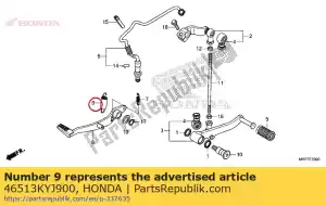 honda 46513KYJ900 veer compleet, rempedaal - Onderkant