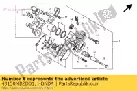 43150MBZD01, Honda, Calibrador sub assy., rr. freio (nissin) honda cb 600 2000 2001, Novo
