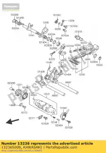 Kawasaki 13236S009 lever-comp - Bottom side