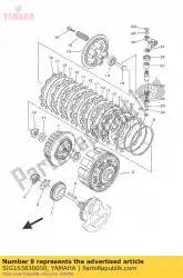 veer, koppelingsbaas van Yamaha, met onderdeel nummer 5JG163830000, bestel je hier online: