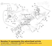 1C001483, Piaggio Group, unità abs - tubo pompa freno sinistra piaggio medley rp8ma0120, rp8ma0121 rp8ma0200, rp8ma0210, rp8ma0220, rp8ma024, rp8ma0211,  rp8ma0220, rp8ma0221 125 150 2016 2017 2018 2019 2020, Nuovo