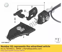 Here you can order the lower section of switch housing, left from BMW, with part number 61317659651: