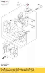 suzuki 5910031J00999 pinza de montaje, freno delantero - Lado inferior