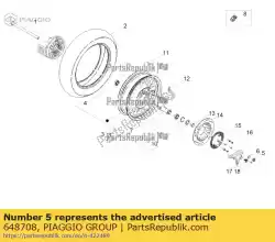 Aquí puede pedir tuerca del eje de la rueda trasera de Piaggio Group , con el número de pieza 648708: