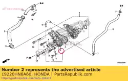 Ici, vous pouvez commander le couvercle comp., pompe à eau auprès de Honda , avec le numéro de pièce 19220HN8A60: