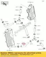 390620710, Kawasaki, hose-cooling,rad.lh lwr- kawasaki kx  f kx450f 450 , New