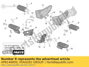 Piaggio Group AP8146809 prawy wspornik przedniego podnó?ka - Dół