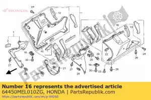 Honda 64450MEL010ZG conjunto de capuz, l. sob * type2 - Lado inferior