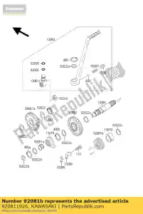 kawasaki 920811926 veer, kickstarter kdx200-c1 - Onderkant