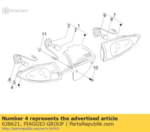 Piaggio Group 638621 turn sign. - Bottom side