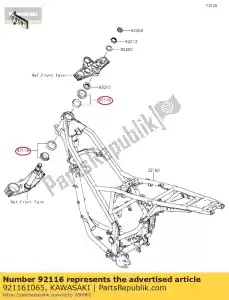 kawasaki 921161065 rodamiento de rodillos, h1-cap kx80-l1 - Lado inferior