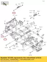 921501642, Kawasaki, boulon, à bride, 10x120 klx250-d1 kawasaki  brute force d klx kvf 125 250 300 650 750 1993 1994 1995 1996 1997 1998 1999 2000 2001 2002 2003 2005 2006 2007 2008 2009 2010 2011 2012 2013 2014 2015 2016 2017 2018 2019 2020 2021, Nouveau