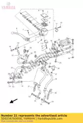 Tutaj możesz zamówić uchwyt, przewód hamulcowy 2 od Yamaha , z numerem części 5D0258760000: