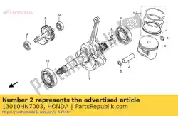 Ici, vous pouvez commander le jeu de segments, piston (std.) auprès de Honda , avec le numéro de pièce 13010HN7003:
