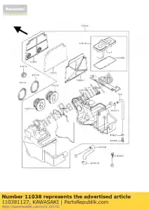 Kawasaki 110381127 filtr powietrza w obudowie - Dół