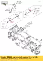 391110023, Kawasaki, biellette kvf750a6f kawasaki  brute force kvf 650 750 2005 2006 2007 2008 2009 2010 2011 2012 2013 2014 2015 2016 2017 2018 2019 2020 2021, Nouveau