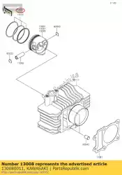 Ici, vous pouvez commander le piston-set-ring auprès de Kawasaki , avec le numéro de pièce 130080011: