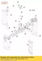 Aqui você pode pedir o radiador h. 250 w. Term. 55 08 em KTM , com o número da peça 54835426033: