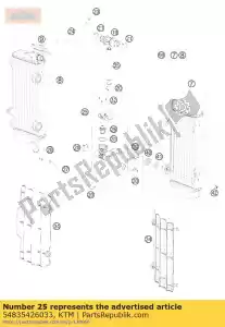 ktm 54835426033 radiador h. 250 w. term.55 08 - Lado inferior