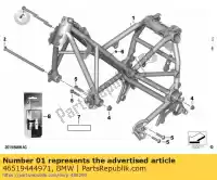 46519444971, BMW, front frame with vin - silver bmw  1250 2018 2019 2020 2021, New