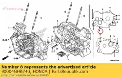 Ici, vous pouvez commander le boulon, bride, 6x55 (nshf) auprès de Honda , avec le numéro de pièce 90004GHB740: