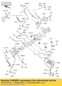 kawasaki 430950567 hose-brake,(hu)-fr calip vn170 - Bottom side