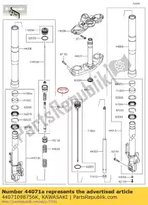 Kawasaki 44071098756K damper-assy, ??garfo, lh, blac - Lado inferior