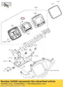 kawasaki 920091326 parafuso, 3x12 zx900-a1 - Lado inferior